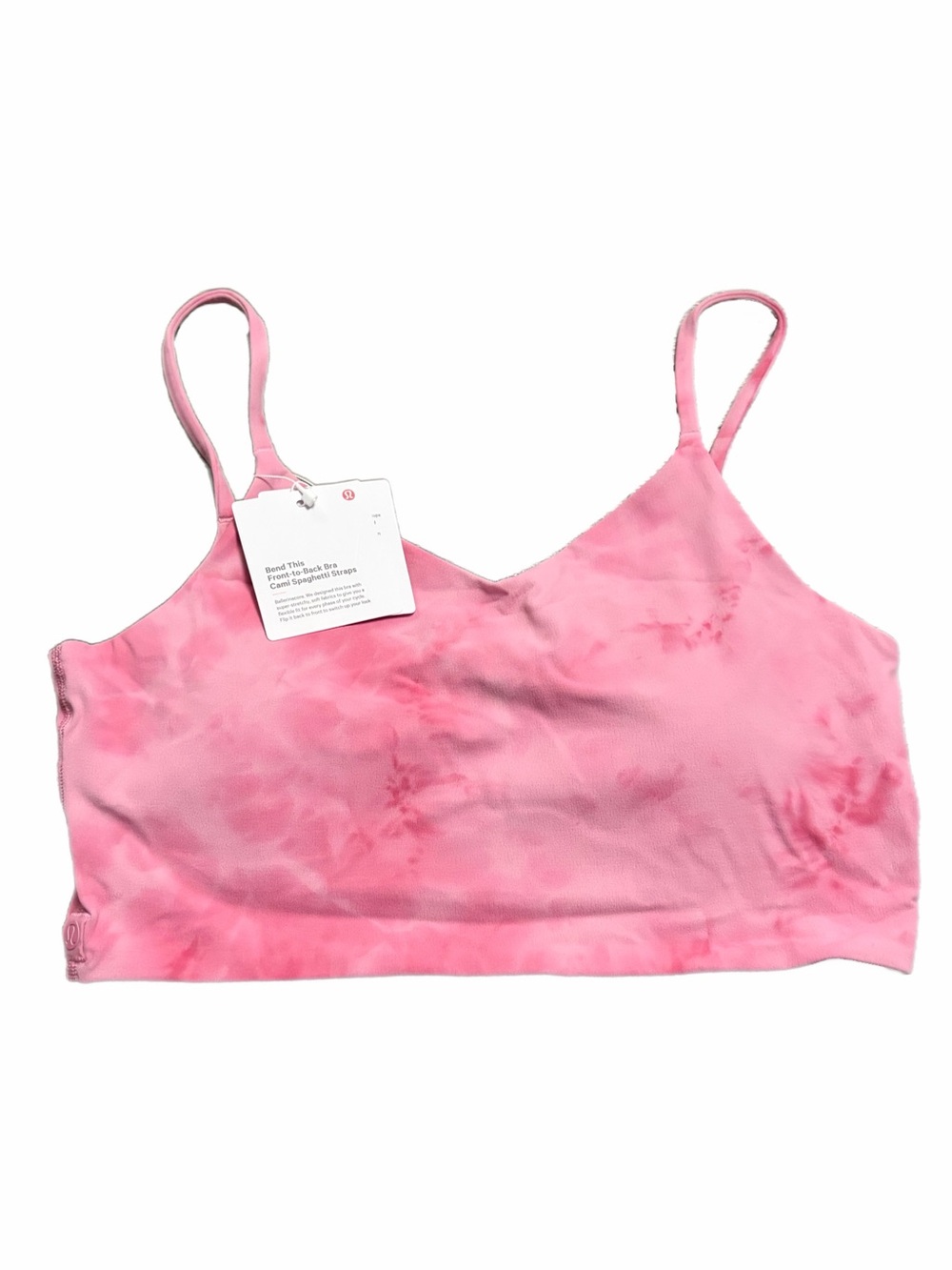 NWT Lululemon Cami Spaghetti-Strap Bra (Smoothie Wash Strawberry Multi) Size S/M